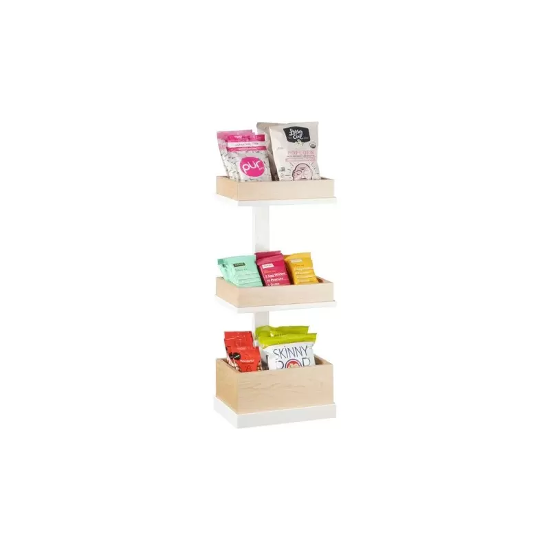Cal-Mil 3-Tier White Metal Merchandising Stand 9 1/2" x 7" x 20 1/2" Cal-Mil 3-Tier White Metal Merchandising Stand 9 1/2" x 7" x 20 1/2"