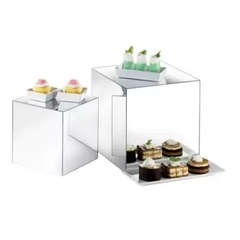 Cal-Mil Acrylic Mirror Cube Riser Displays