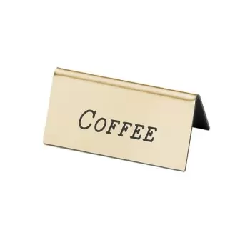 Cal-Mil Gold Coffee Beverage Tent - 3" x 1" x 1 1/2"