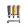 Cal-Mil Black Free Flow 5 Liter Triple Canister Cereal Dispenser