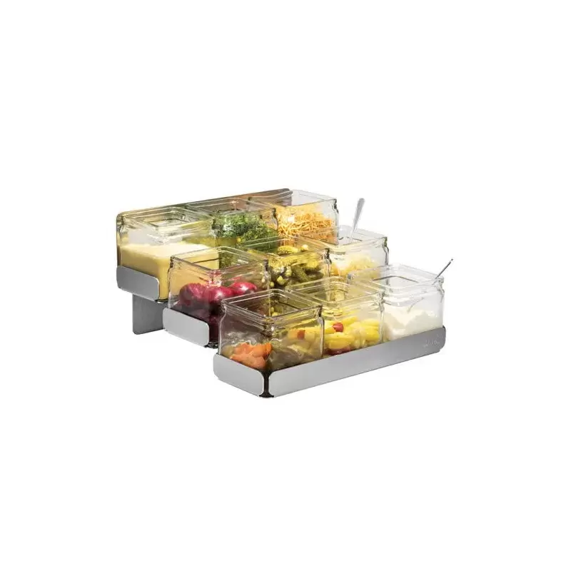 Rosseto SM323 Rosseto 3 Level Stainless Steel Condiment Station wit...
