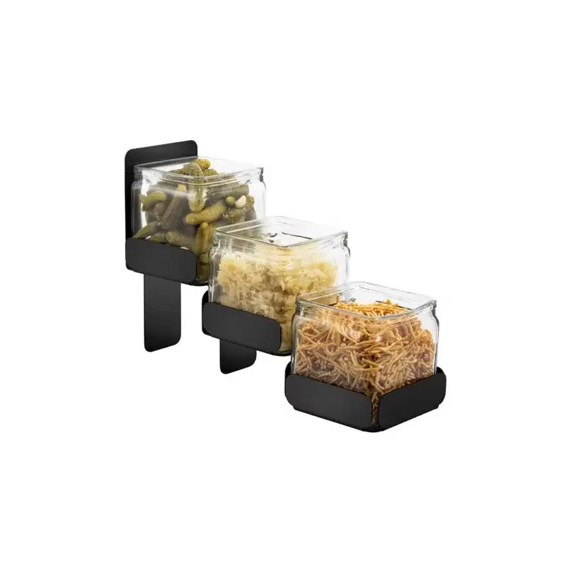 Rosseto SM329 Rosseto 3 Level Black Matte Condiment Station with 3 ...