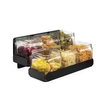 Rosseto SM327 Rosseto 2 Level Black Matte Condiment Station with 6 ...