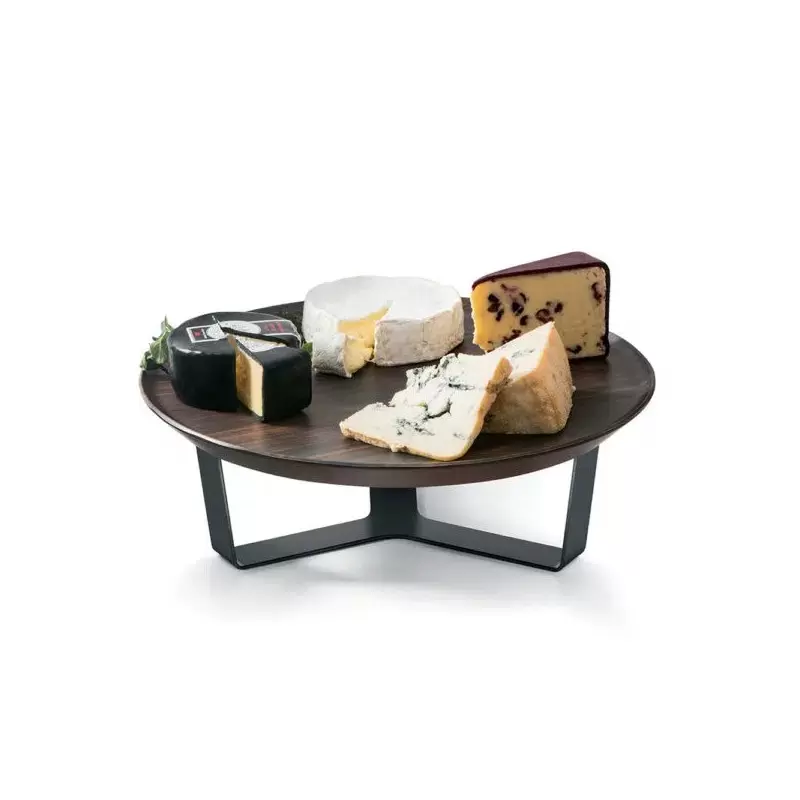 Rosseto SM287 Rosseto Forme’ Melamine Round Walnut Tray with Three ...