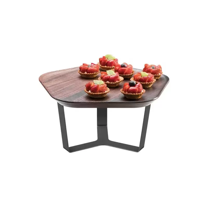 Rosseto SM286 Rosseto Forme’ Melamine Polygon Walnut Tray with Thre...