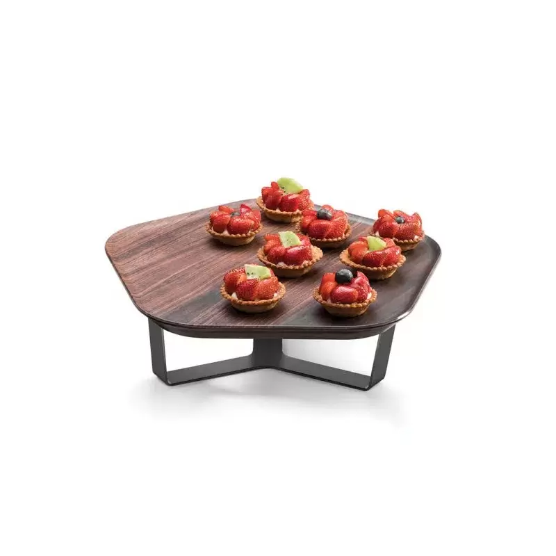 Rosseto SM285 Rosseto Forme’ Melamine Polygon Walnut Tray with Thre...