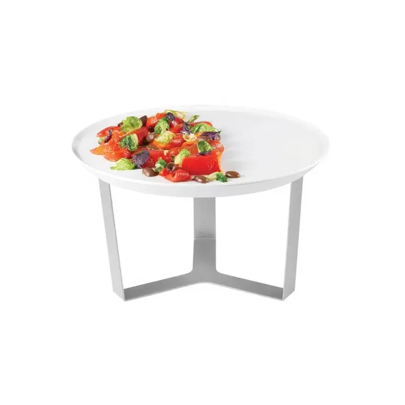 Rosseto SM279 Rosseto Forme’ Melamine Round White Tray with Three L...