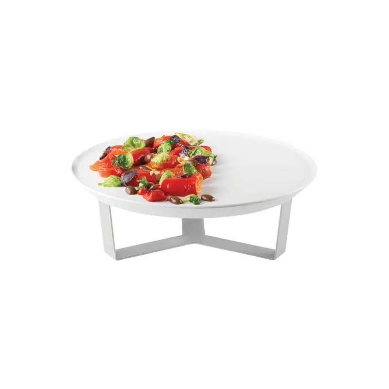 Rosseto SM276 Rosseto Forme’ Melamine Round White Tray with Three L...