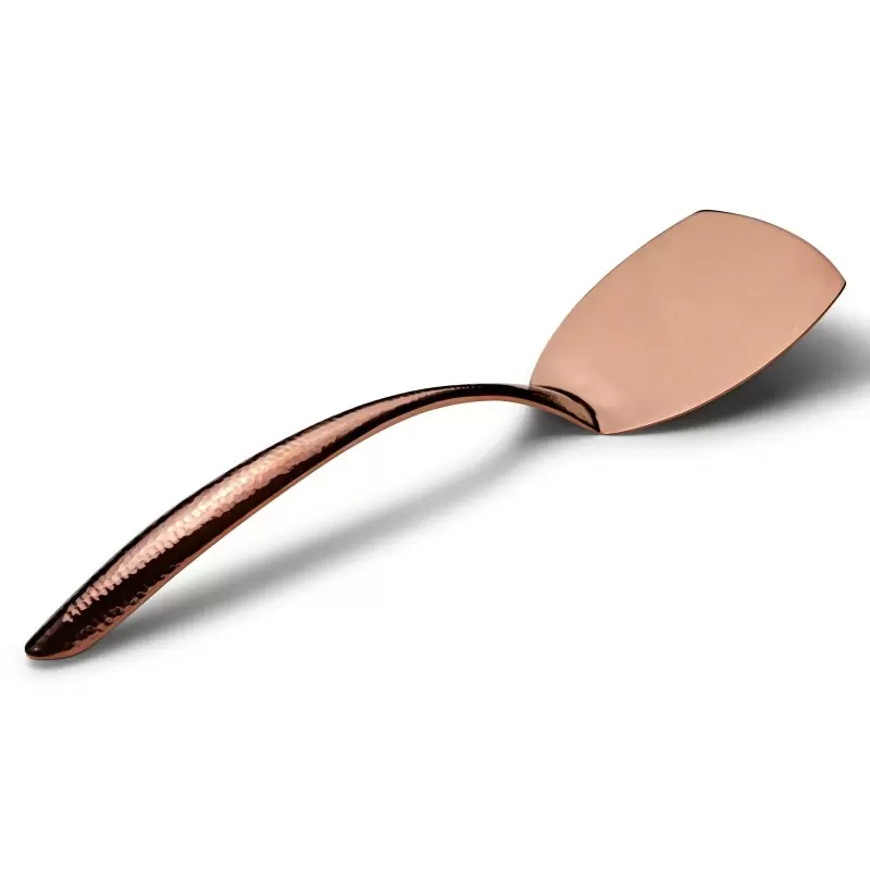 Bon Chef Solid EZ Use Banquet Stainless Steel Serving Turner - 14-3/4" Rose Gold Hammered Finish Bon Chef Solid EZ Use Banquet Stainless Steel Serving Turner - 14-3/4" Rose Gold Hammered Finish