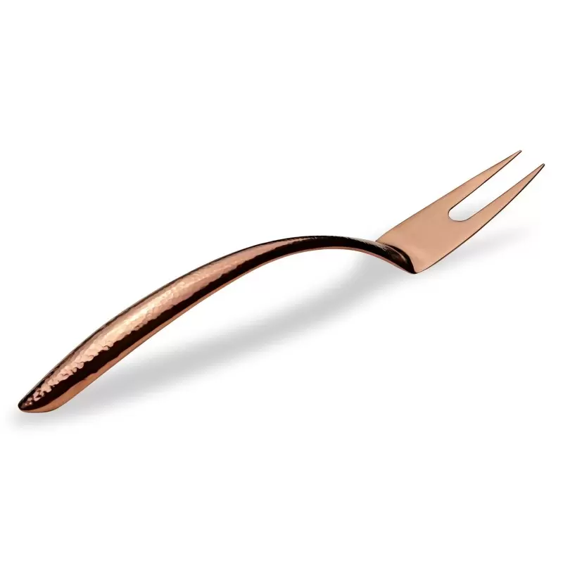 Bon Chef EZ Use Banquet Stainless Steel Serving Fork 14" - Hollow Cool Handle Rose Gold Hammered Finish Bon Chef EZ Use Banquet Stainless Steel Serving Fork 14" - Hollow Cool Handle Rose Gold Hammered Finish