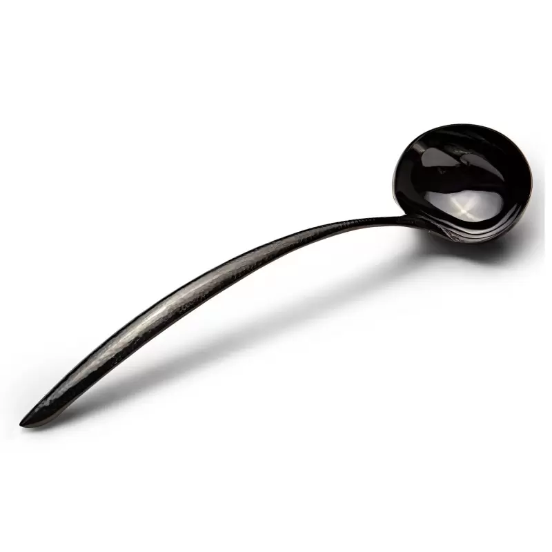 Bon Chef EZ Use Banquet Stainless Steel Serving Ladle 6 oz. - 15" Black Hammered Finish Bon Chef EZ Use Banquet Stainless Steel Serving Ladle 6 oz. - 15" Black Hammered Finish
