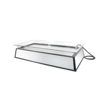 Cal-Mil Large Ice Carving Mirror Cake Pedestal Stand With Drainage Hose And 220V Led Lighting - 24" x 48" x 14"