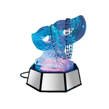 Cal-Mil 24" x 14" Rotating Ice Carving Mirror Cake Pedestal Stand With Drainage Hose And 110V Led Lighting