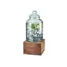 Cal-Mil Mid - Century 2 Gallon Glass Beverage Dispenser With Walnut Base And Ice Chamber
