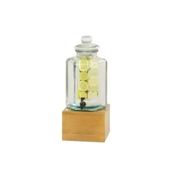 Cal-Mil Madera 2 Gallon Vintage Glass Beverage Dispenser With Wooden Base And Infusion Chamber