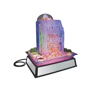 Cal-Mil Small Ice Carving Mirror Cake Pedestal Stand With Drainage Hose And 110V Led Lighting - 19" x 27" x 10"