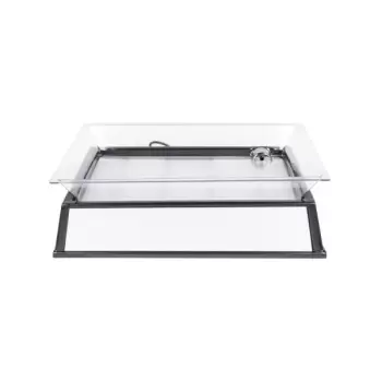 Cal-Mil Small Ice Carving Mirror Cake Pedestal Stand With Drainage Hose And 220V Led Lighting - 19" x 27" x 10"