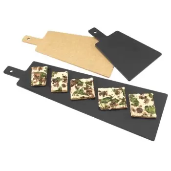 Cal-Mil Natural Round Edge Rectangle Flat Bread Serving Board - 16" x 6" x 1/4"