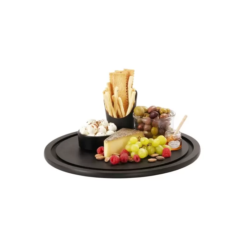 Cal-Mil Round Black Serving Board - 15" x 1" Cal-Mil Round Black Serving Board - 15" x 1"
