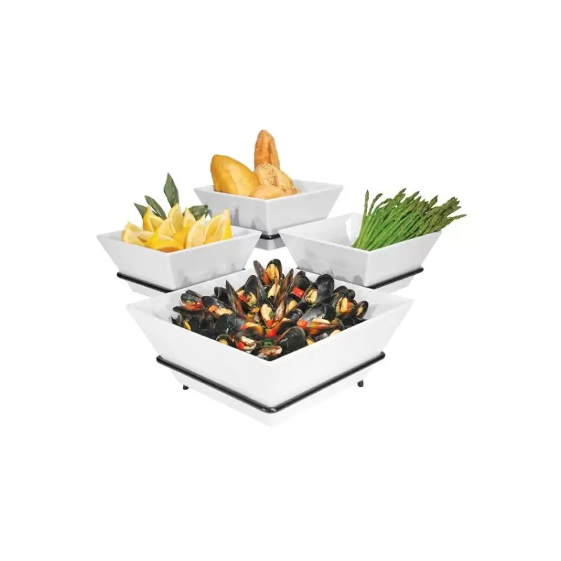 Cal-Mil Melamine 4 Bowl Square Display Cal-Mil Melamine 4 Bowl Square Display