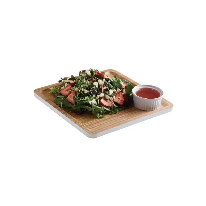 Cal-Mil Finn Wood Effect Square Modular Melamine Tray 9" x 9" Cal-Mil Finn Wood Effect Square Modular Melamine Tray 9" x 9"