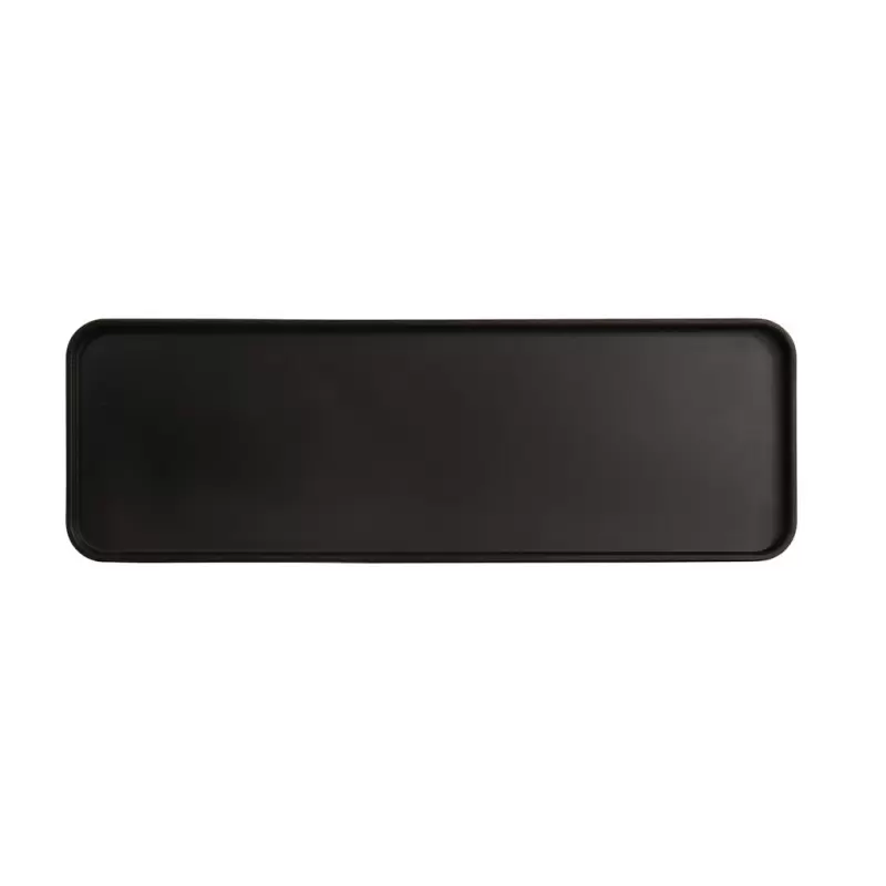 Cal-Mil Hudson 18" x 6" Black Rectangular Melamine Platter Cal-Mil Hudson 18" x 6" Black Rectangular Melamine Platter