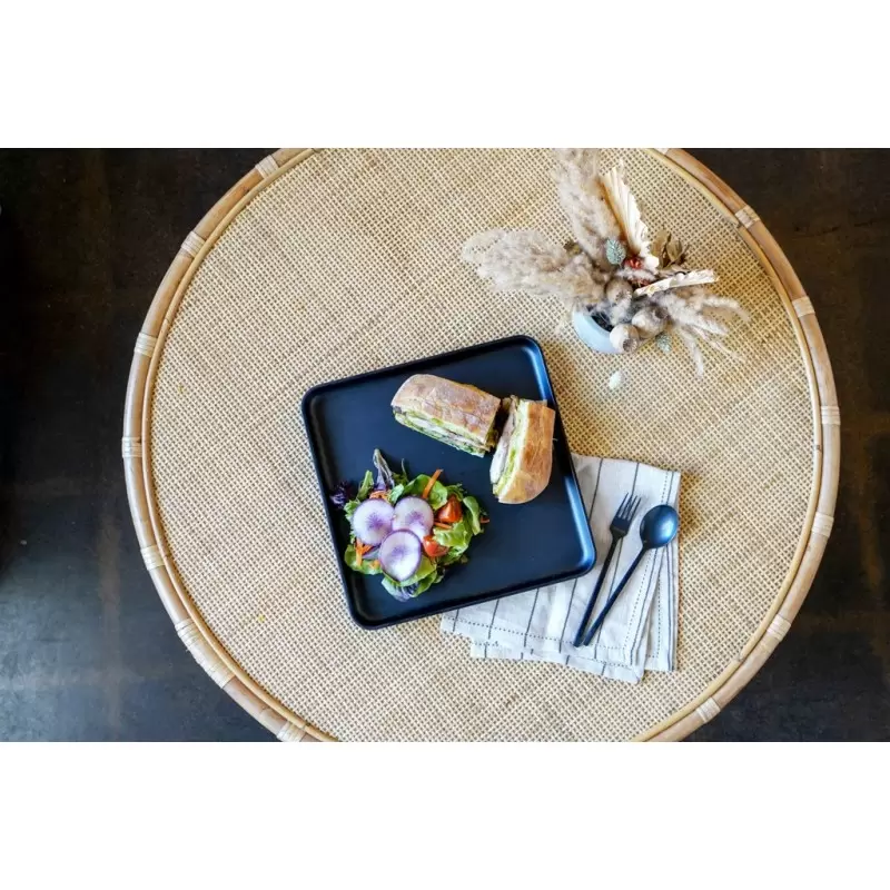 Cal-Mil Hudson - Black Square Melamine Plate 11" x 11" Cal-Mil Hudson - Black Square Melamine Plate 11" x 11"