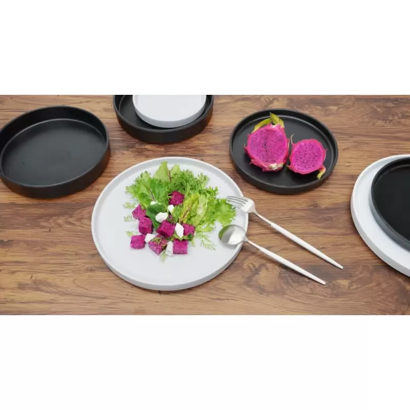 Cal-Mil Hudson - White 10" Low Rim Melamine Plate Cal-Mil Hudson - White 10" Low Rim Melamine Plate