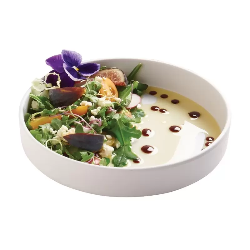 Cal-Mil Hudson - White 10" Raised Rim Melamine Plate Cal-Mil Hudson - White 10" Raised Rim Melamine Plate