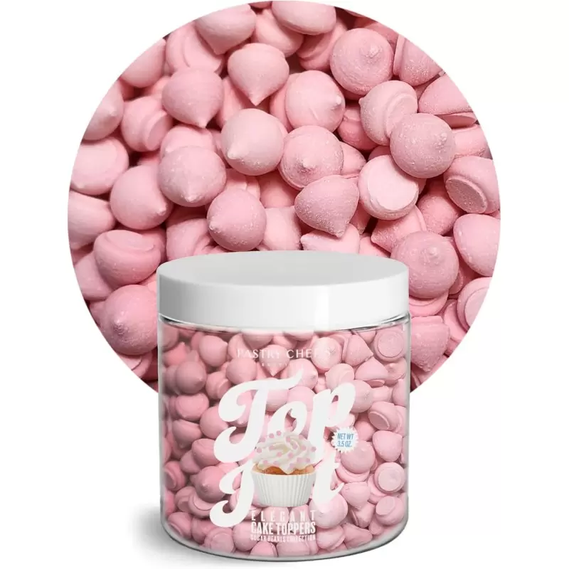 Elegant Mini Meringue Ice Cream and Cake Topping Decorating Collection 3.5oz - Ballet Pink - Pastry Chef's Boutique