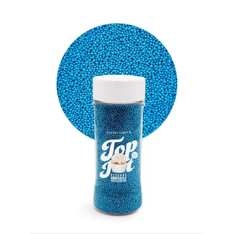 Elegant Nonpareils Sugar Pearl Sprinkles Topping Decoration 3.5oz - Coral Blue - Pastry Chef's Boutique