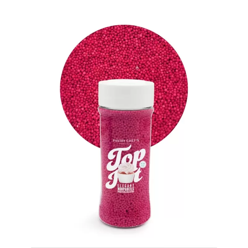 Elegant Nonpareils Sugar Pearl Sprinkles Topping Decoration 3.5oz - French Fuschia Elegant Nonpareils Sugar Pearl Sprinkles Topping Decoration 3.5oz - French Fuschia