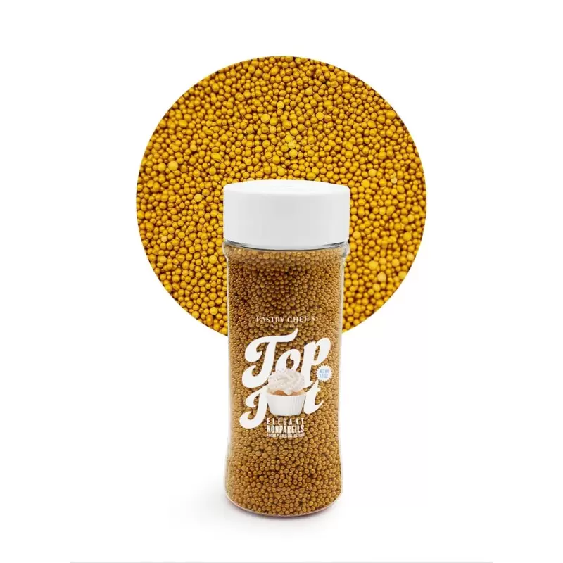 Elegant Nonpareils Sugar Pearl Sprinkles Topping Decoration 3.5oz - Majestic Gold Elegant Nonpareils Sugar Pearl Sprinkles Topping Decoration 3.5oz - Majestic Gold