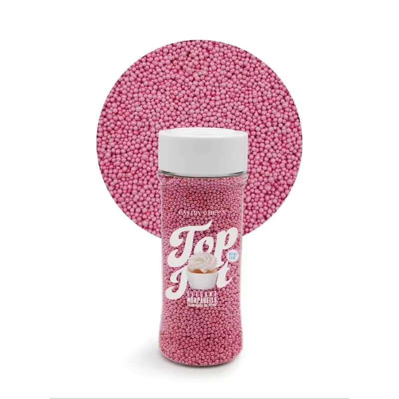 Elegant Nonpareils Sugar Pearl Sprinkles Topping Decoration 3.5oz - Princess Pink - Pastry Chef's Boutique