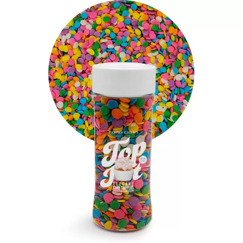Elegant Round Shaped Sprinkles Topping Decoration 3.5oz - Pastel Sequins Elegant Round Shaped Sprinkles Topping Decoration 3.5oz - Pastel Sequins