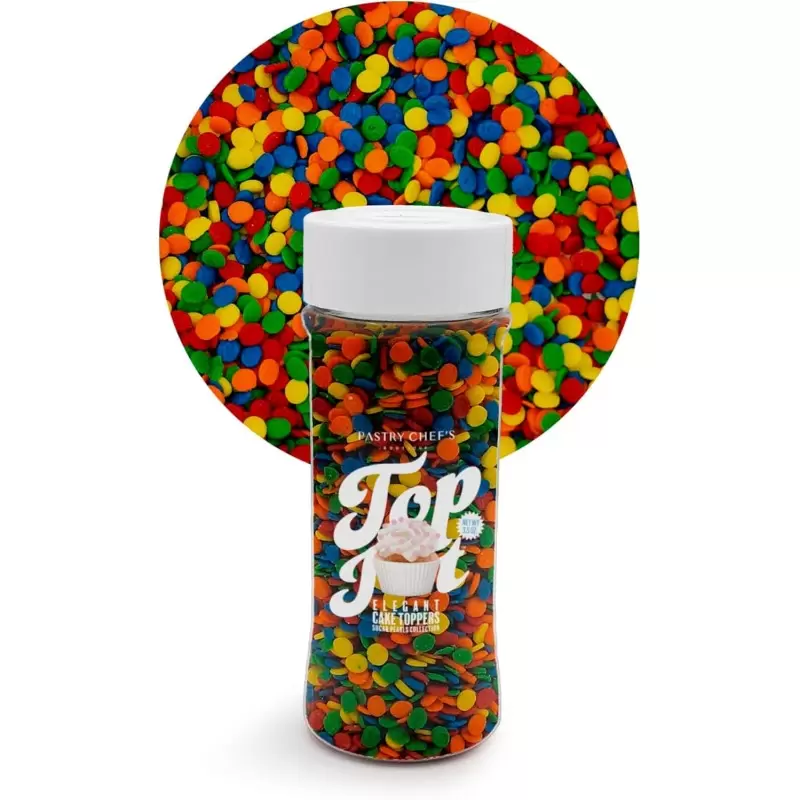Elegant Round Shaped Sprinkles Topping Decoration 3.5oz - Rainbow Sequins Elegant Round Shaped Sprinkles Topping Decoration 3.5oz - Rainbow Sequins
