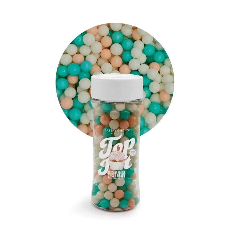 Elegant Edible Sugar Beads Topping Decoration 3.5oz - Cotton Candy Mix Elegant Edible Sugar Beads Topping Decoration 3.5oz - Cotton Candy Mix
