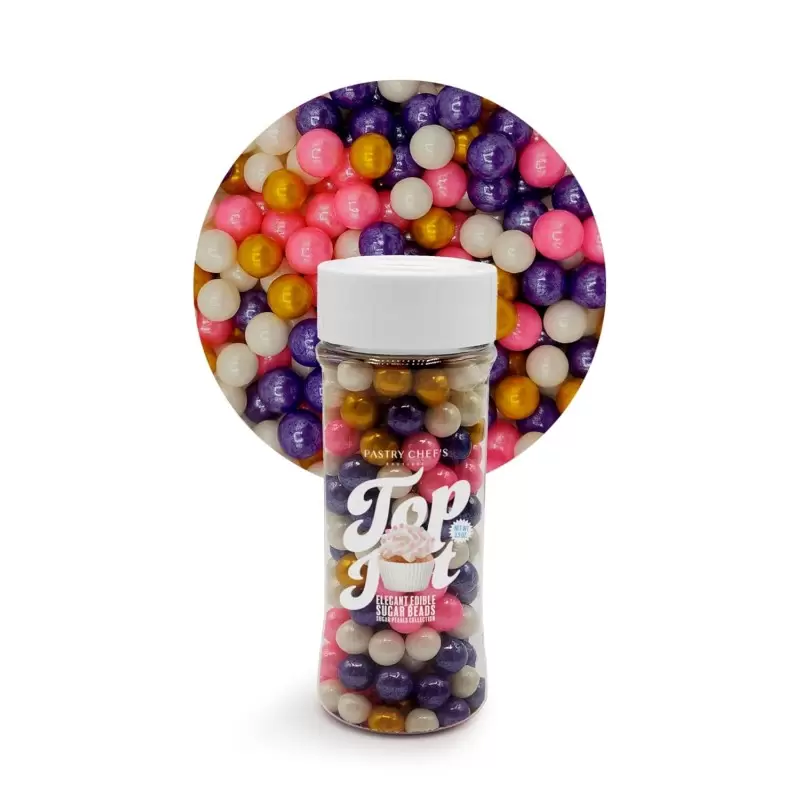 Elegant Edible Sugar Beads Topping Decoration 3.5oz - Princess Fairy Elegant Edible Sugar Beads Topping Decoration 3.5oz - Princess Fairy