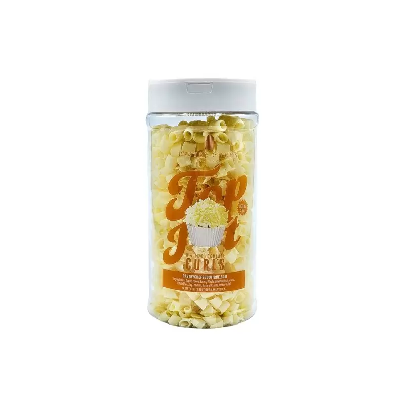 Belgian Chocolate Curls Topping Decoration 5oz - Yellow Chocolate Belgian Chocolate Curls Topping Decoration 5oz - Yellow Chocolate