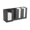 Cal-Mil Classic Black 4-Section Countertop Cup - Lid - and Napkin Organizer