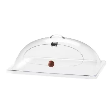 Cal-Mil Classic Clear Dome Display Cover With Single Middle Opening And Door - 12" x 20" x 7 1/2"