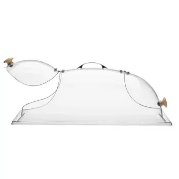 Cal-Mil Classic Clear Dome Display Cover With Double End Opening And Doors - 12" x 20" x 7 1/2"