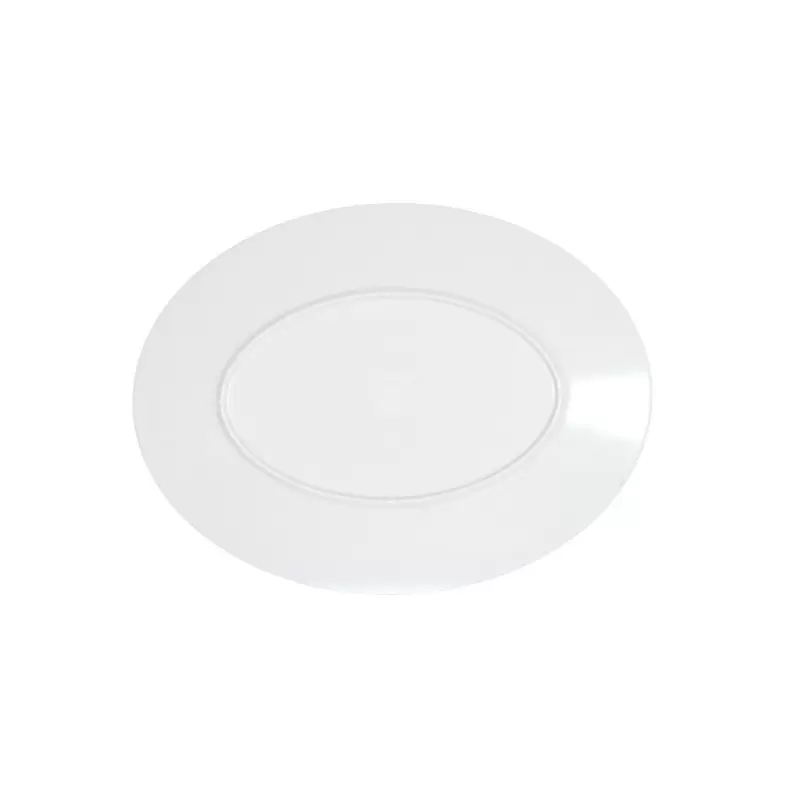 Cal-Mil Classic Rim White 12" x 9" Oval Melamine Platter Cal-Mil Classic Rim White 12" x 9" Oval Melamine Platter
