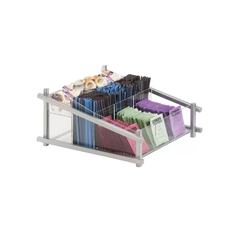 Cal-Mil One By One Silver Condiment Organizer - 13" x 14" x 6 1/2" Cal-Mil One By One Silver Condiment Organizer - 13" x 14" x 6 1/2"