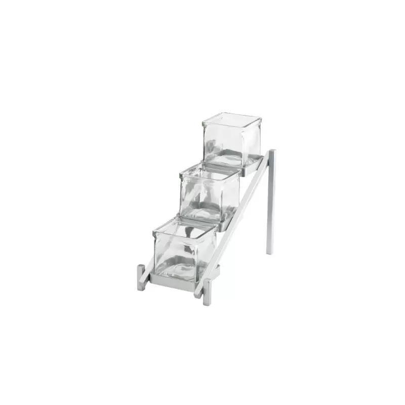 Cal-Mil One By One Three Tier Silver Jar Display - 6 1/4" x 13 1/4" x 11 1/2" Cal-Mil One By One Three Tier Silver Jar Display - 6 1/4" x 13 1/4" x 11 1/2"