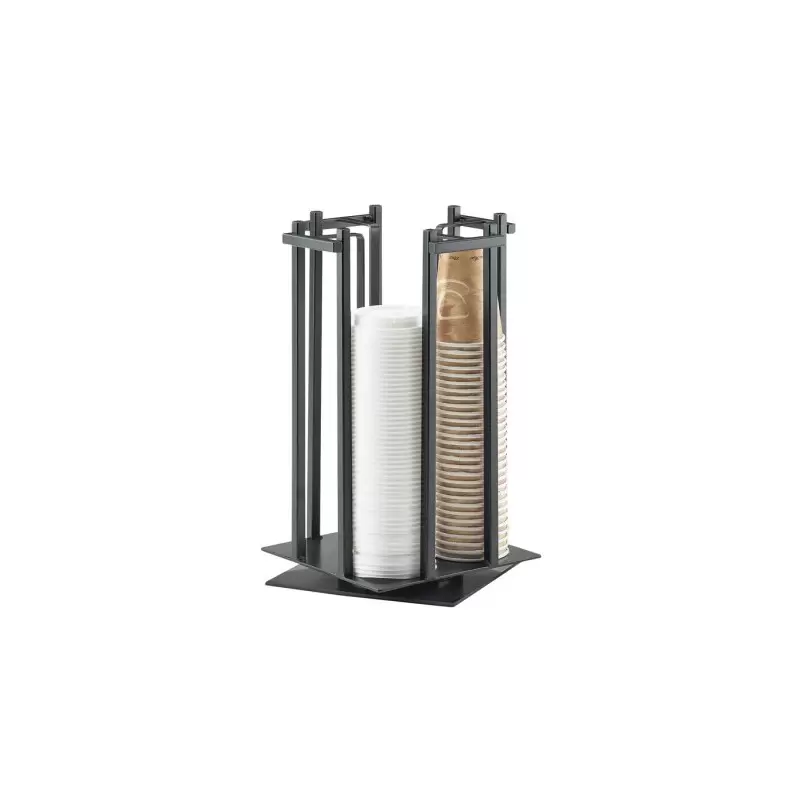 Cal-Mil One By One Black 4-Section Revolving Cup and Lid Organizer Cal-Mil One By One Black 4-Section Revolving Cup and Lid Organizer