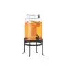 Cal-Mil Soho 2 Gallon Black Glass Beverage Dispenser With Ice Chamber