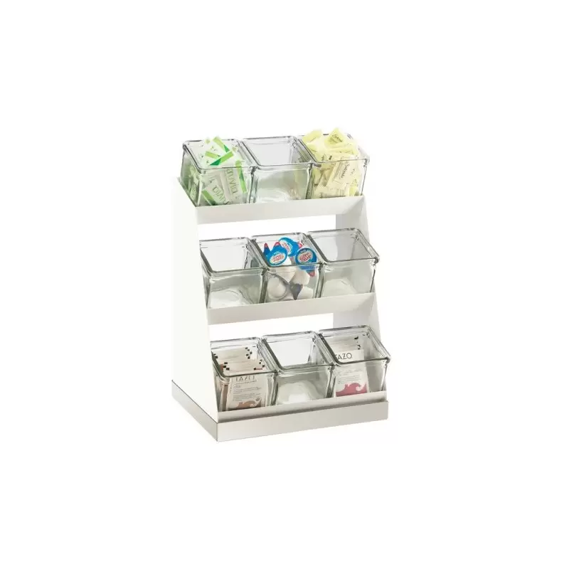 Cal-Mil Luxe Condiment Display With Glass Jars And Stainless Steel Base Cal-Mil Luxe Condiment Display With Glass Jars And Stainless Steel Base