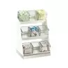 Cal-Mil Luxe Condiment Display With Glass Jars And Stainless Steel Base