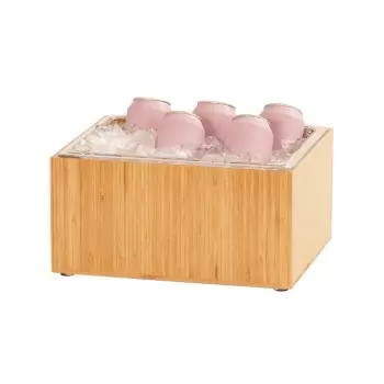 Cal-Mil Bamboo Ice Housing With Clear Pan 10" x 12"